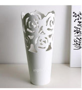 INPHIC-簡約 白色鏤空玫瑰 陶瓷花瓶 工藝品擺設 裝飾品